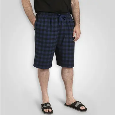 D555 EASTBOURNE Navy Check Loungewear Shorts