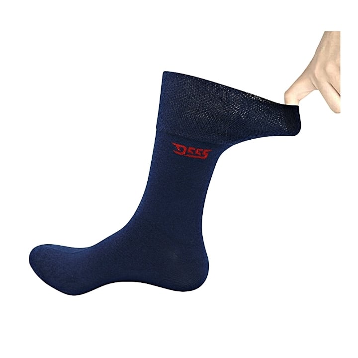 Brand New Colours - D555 HAROLD2 EXTRA WIDE FIT SOCKS WITH COMFORT TOP 3 PACK NAVY/DENIM/CHARCOAL