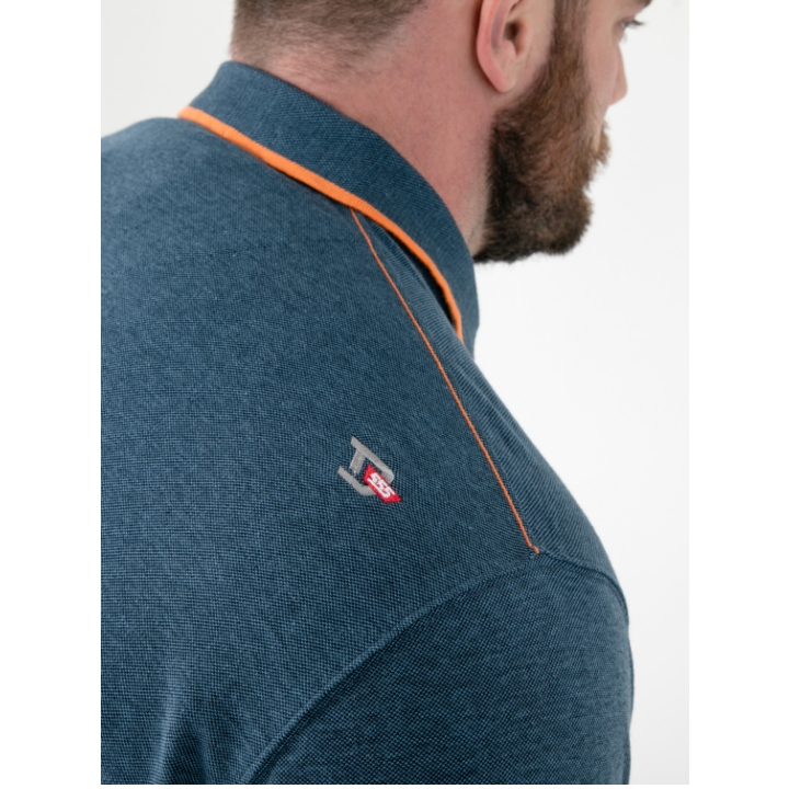 2XL to 6XL D555 HARVEY 3 Mens Pique Polo with Jacquard Collar TEAL
