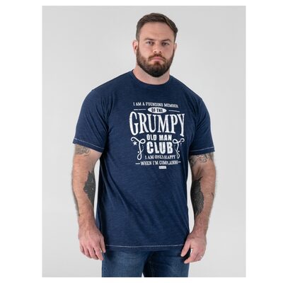 D555 COOPER Grumpy Old Man Printed Crew Neck T-Shirt NAVY