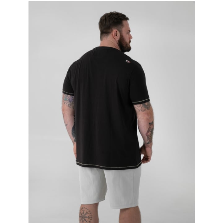 D555 MACFARLAN Gorilla Playing Guitar Printed Crew Neck T-Shirt WASHED BLACK