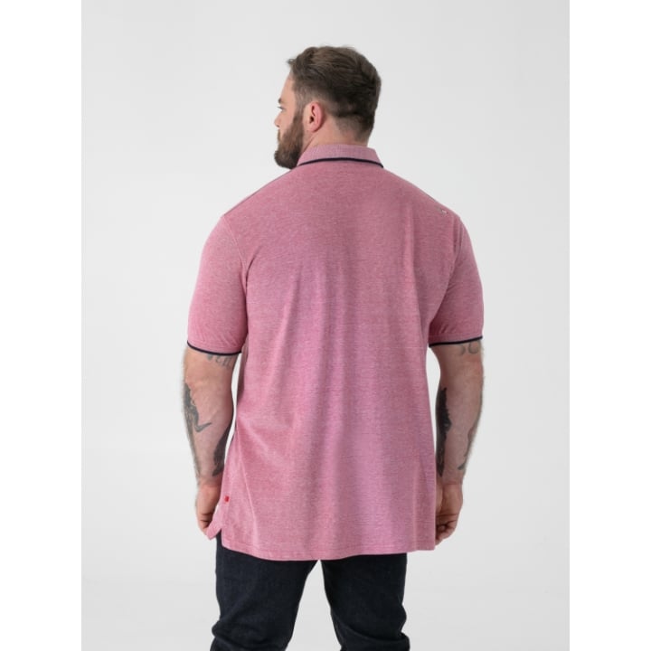 2XL to 6XL D555 HARVEY 2 Mens Pique Polo with Jacquard Collar RED