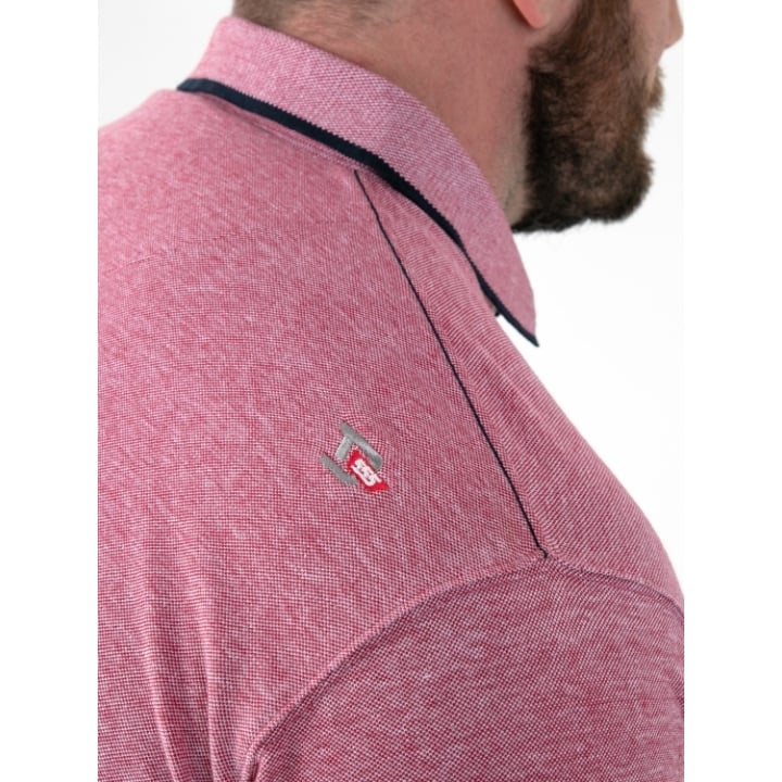 2XL to 6XL D555 HARVEY 2 Mens Pique Polo with Jacquard Collar RED