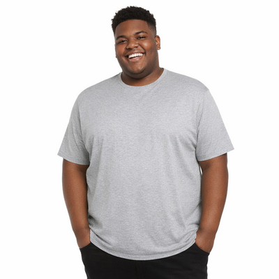 Espionage Big Mans Cotton Tee Silver Grey T015