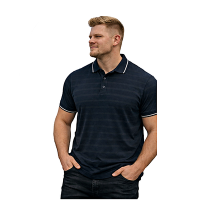 In stock up to 8XL KAM Textured Tipped Collar Polo CARBON KBS5539
