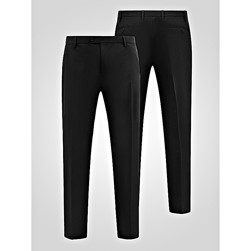 D555 TED Big Mens Tailored Suit Trousers with 4 Way Stretch BLACK
