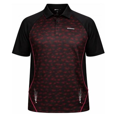 UP TO 8XL ESPIONAGE PERFORMANCE DRY WEAR POLO BLACK/RED LW156