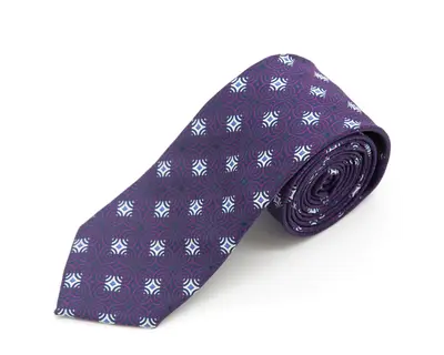 DOUBLE TWO EXTRA LONG PURPLE MODERN CHECK TIE