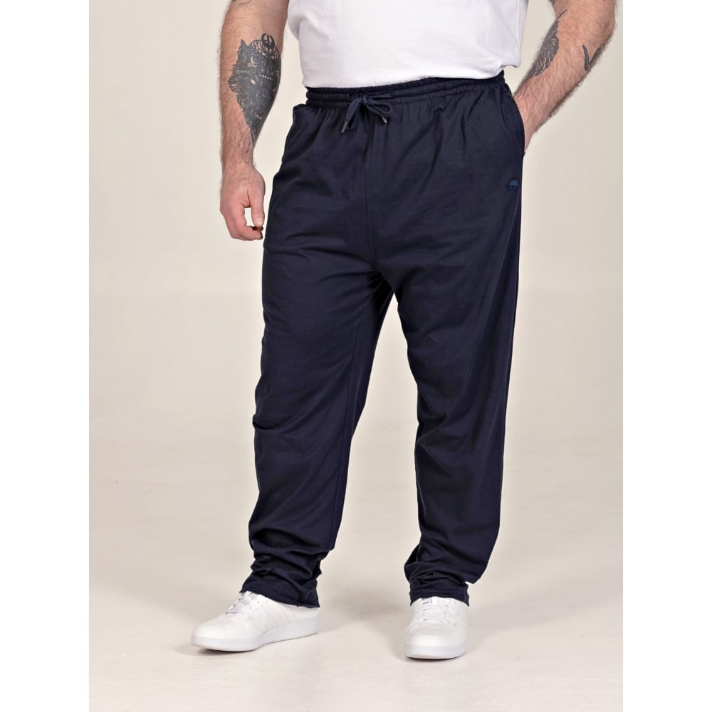 D555 Big Mens Loungewear Pyjama Trousers 2 Pack Navy Check and Plain MARVIN