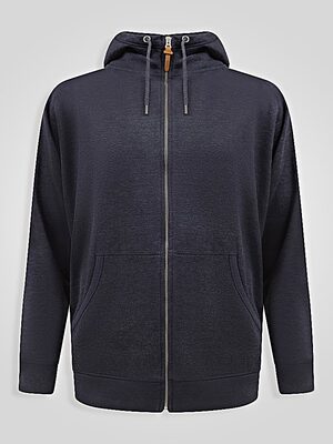 D555 Big Mens Navy Thru Zip Hoodie with Fine Stripe ERNEST 642001
