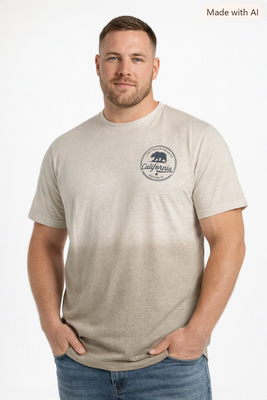 2 - 6XL KAM Deep Dye California Print Tee KBS5828