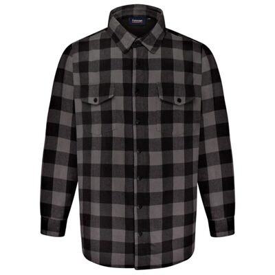 Big Sizes up to 8XL ESPIONAGE Checked Over Shirt BLACK/CHARCOAL SH423
