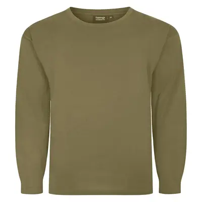 2XL – 8XL ESPIONAGE T015LS Premium Long Sleeve Plain T-Shirt KHAKI 100% Super Combed Cotton
