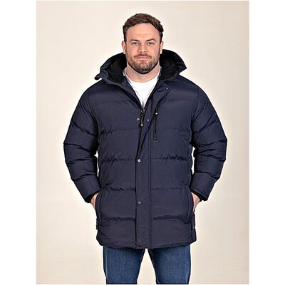 D555 TANNER Quilted Showerproof Padded jacket with Hood NAVY - Stay warm and protected with the D555 TANNER