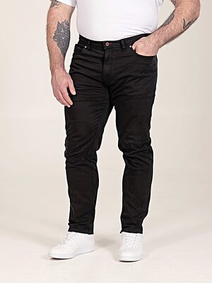 D555 KELVIN Tapered Fit Stretch Twill Chino with Peach Finish BLACK 502005