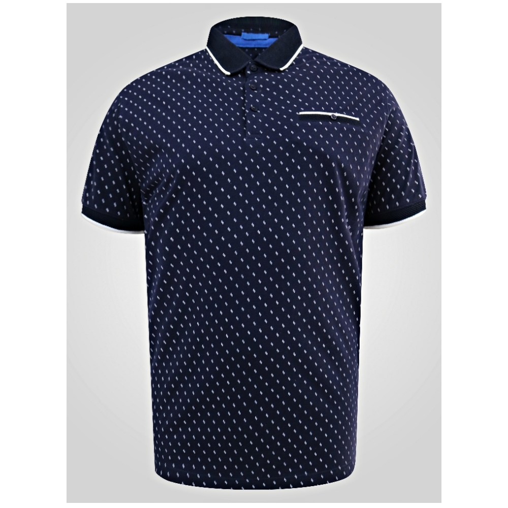 Jacquard Collar and Pocket NAVY 2x- 6xl