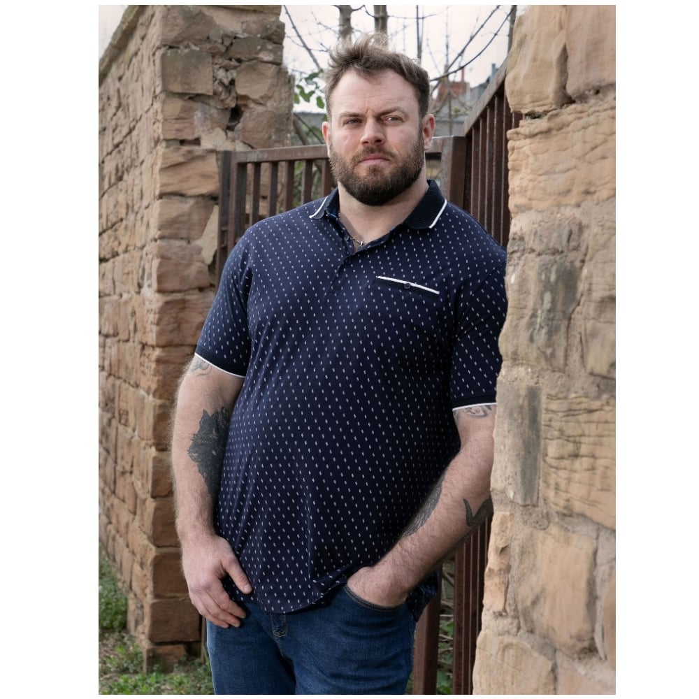Jacquard Collar and Pocket NAVY 2x- 6xl